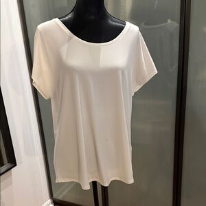 Chico's Elegant White Short Sleeve Tee. Size 3